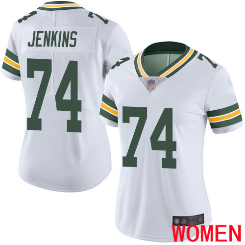 Green Bay Packers Limited White Women 74 Jenkins Elgton Road Jersey Nike NFL Vapor Untouchable